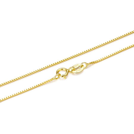 Lantisor argint placat cu aur model cubic