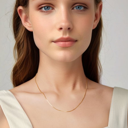 Lantisor argint placat cu aur model cubic [4]