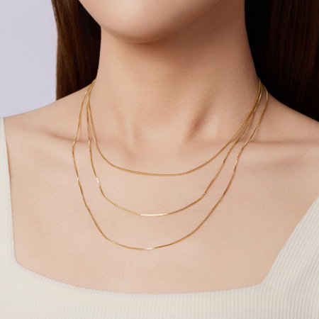 Lantisor argint placat cu aur model cubic [10]