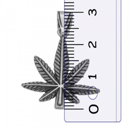 Pandantiv argint 925 oxidat frunza de marijuana PSX0629 [2]