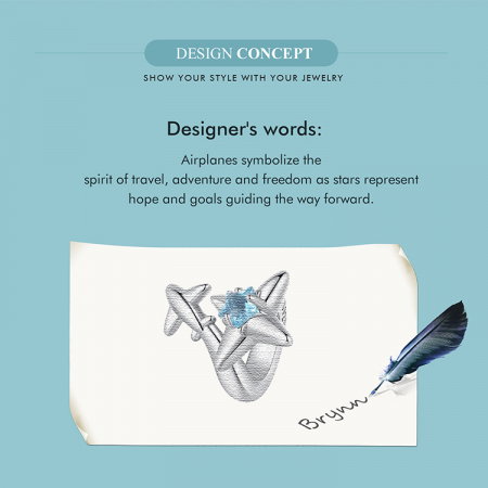 Pandantiv argint Avion si Stea [9]