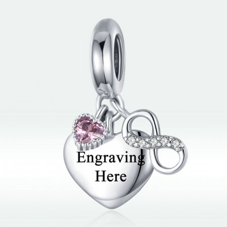 Pandantiv argint BeSpecial gravat cu "Te Iubesc" [11]