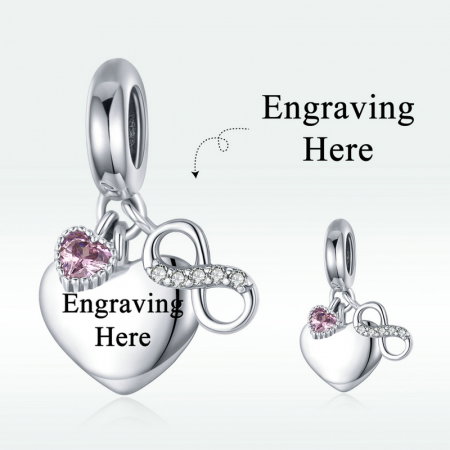 Pandantiv argint BeSpecial gravat cu "Te Iubesc" [7]