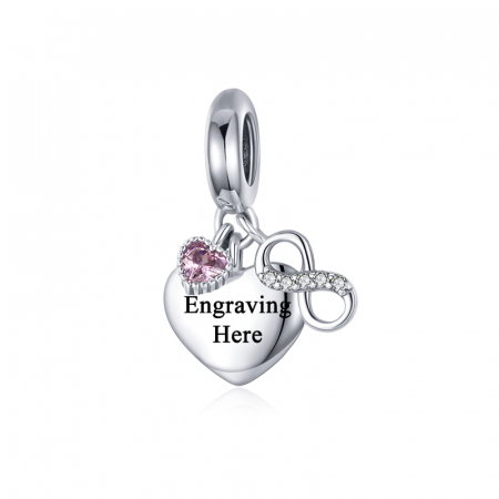 Pandantiv argint BeSpecial gravat cu "Te Iubesc" [3]