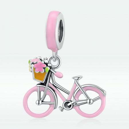 Pandantiv argint bicicleta roz [5]