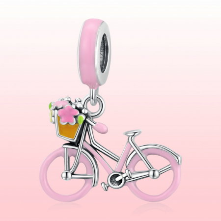 Pandantiv argint bicicleta roz [6]