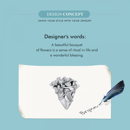 Pandantiv argint Buchet de Flori [9]