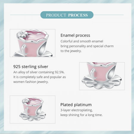 Pandantiv argint ceasca de ceai floral [11]