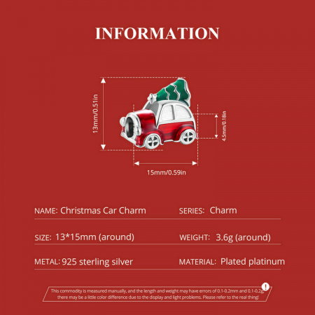 Pandantiv argint Christmas cu brad si masina [6]