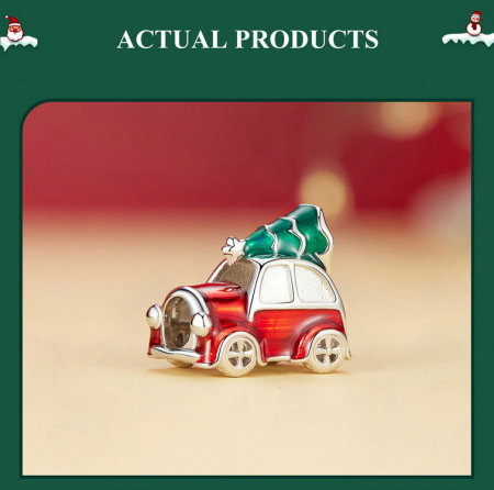 Pandantiv argint Christmas cu brad si masina [13]