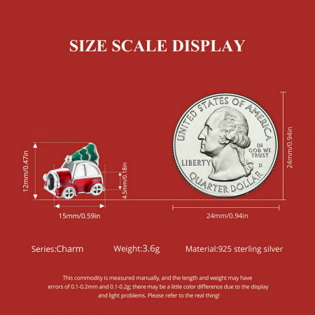 Pandantiv argint Christmas cu brad si masina [7]