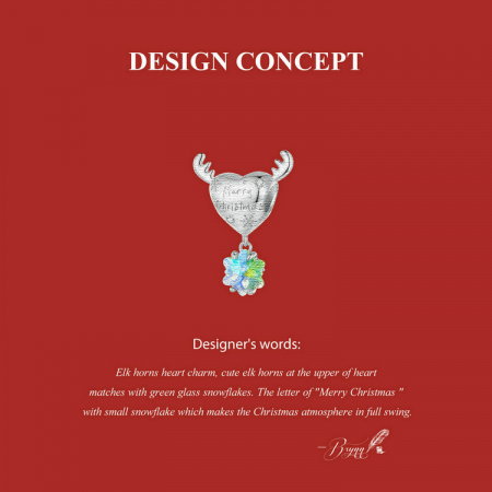 Pandantiv argint Christmas cu ren si fulg de nea [17]