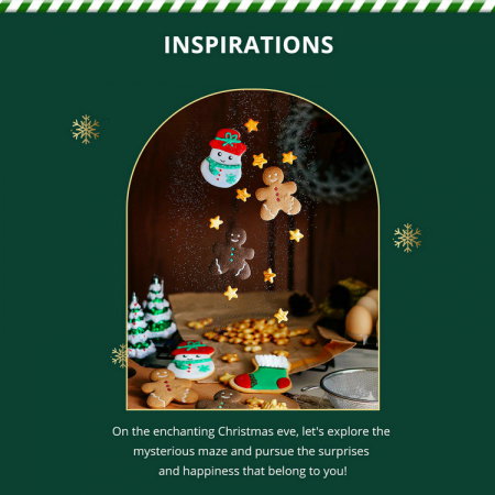 Pandantiv argint  Christmas cu turta dulce si fulg de nea [3]