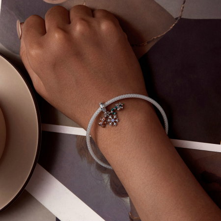 Pandantiv argint  Christmas cu turta dulce si fulg de nea [13]