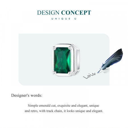 Pandantiv argint clip de smarald [5]