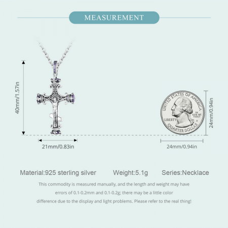 Pandantiv argint cruce cu zirconii [8]
