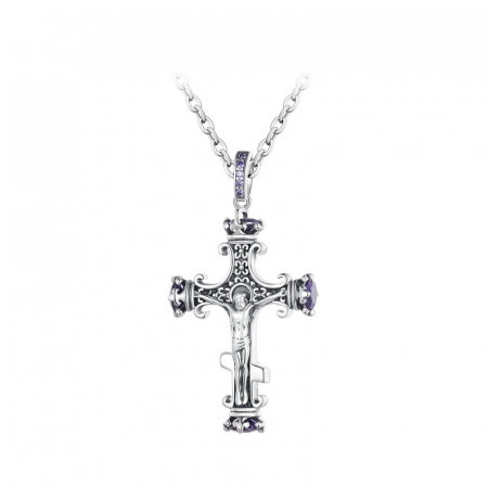 Pandantiv argint cruce cu zirconii [4]