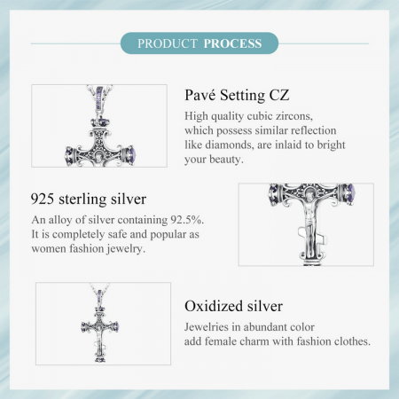Pandantiv argint cruce cu zirconii [9]