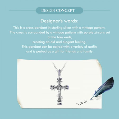 Pandantiv argint cruce cu zirconii [6]