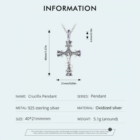 Pandantiv argint cruce cu zirconii [7]