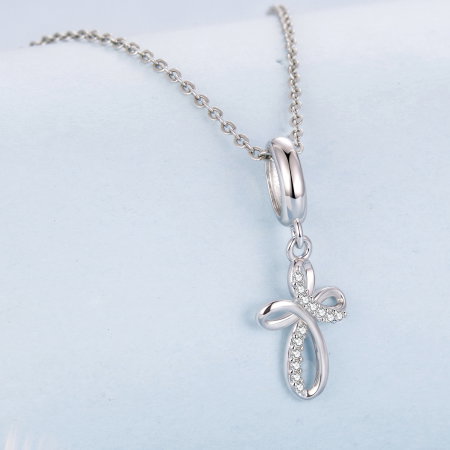 Pandantiv argint cruce cu Zirconia [8]