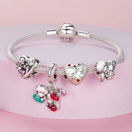 Pandantiv argint cu baietel si fetita [10]