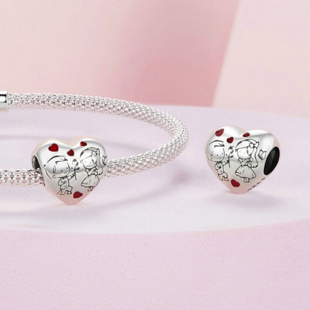 Pandantiv argint cu baietel si fetita [4]