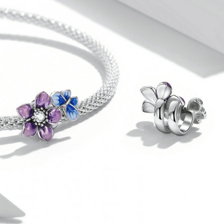 Pandantiv argint cu floare si fluture [3]