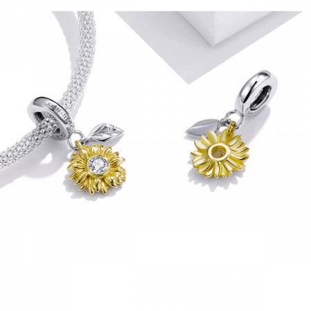 Pandantiv argint cu floarea soarelui stralucitoare [2]