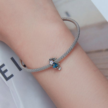 Pandantiv argint cu flori si fluturas [4]