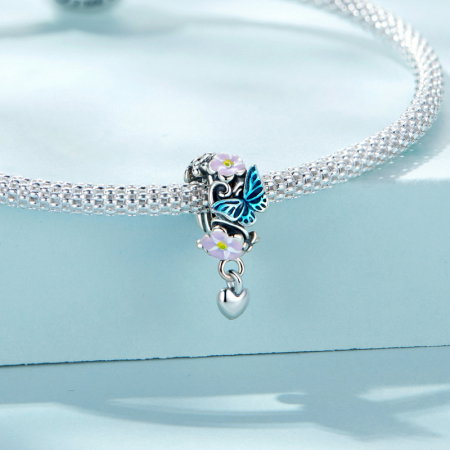 Pandantiv argint cu flori si fluturas [2]