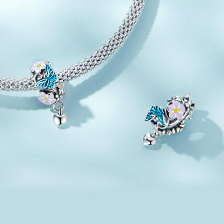 Pandantiv argint cu flori si fluturas [3]