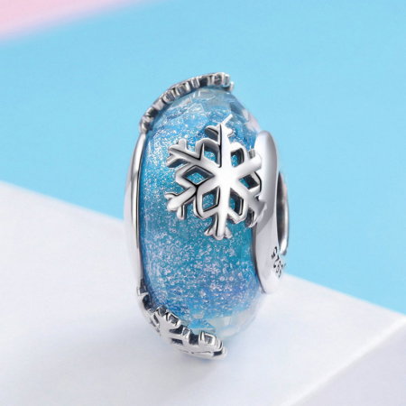 Pandantiv argint cu fulgi de nea si murano [1]