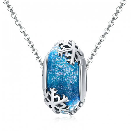 Pandantiv argint cu fulgi de nea si murano [7]