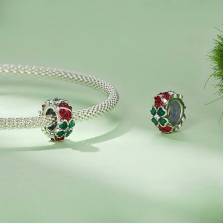 Pandantiv argint cu trifoi cu 4 foi si gargarita [4]