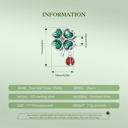 Pandantiv argint cu trifoi cu 4 foi si gargarita [8]