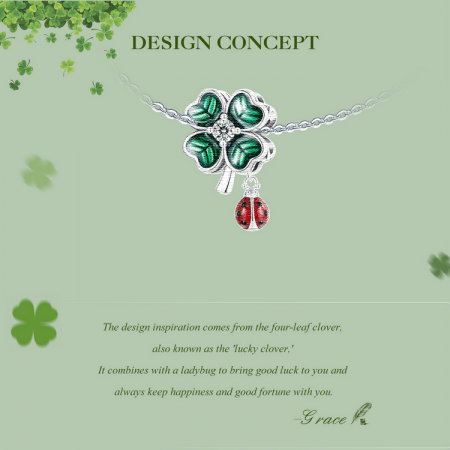 Pandantiv argint cu trifoi cu 4 foi si gargarita [6]