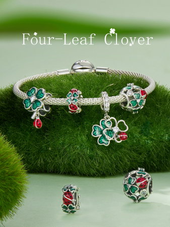 Pandantiv argint cu trifoi cu 4 foi si gargarita [12]