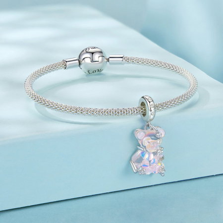 Pandantiv argint cu ursulet roz [8]