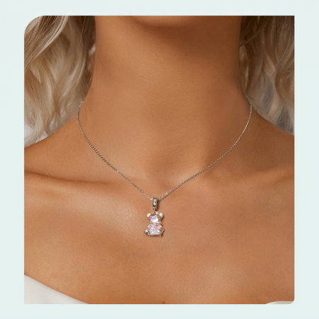 Pandantiv argint cu ursulet roz [10]