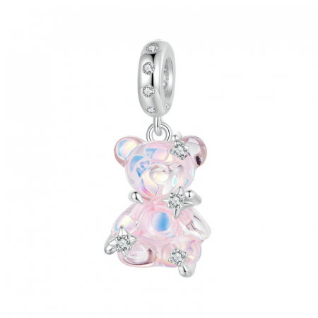Pandantiv argint cu ursulet roz