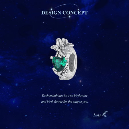 Pandantiv argint cu zirconiu inimioara si crin [6]