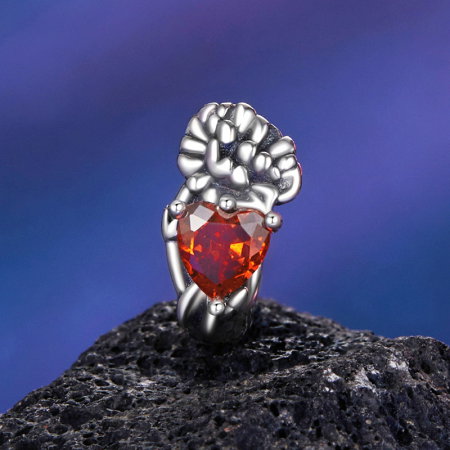 Pandantiv argint cu zirconiu inimioara si garoafa [2]