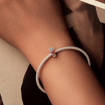 Pandantiv argint cu zirconiu inimioara si garoafa [1]