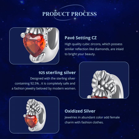 Pandantiv argint cu zirconiu inimioara si garoafa [6]