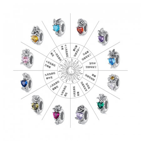 Pandantiv argint cu zirconiu inimioara si garoafa [15]