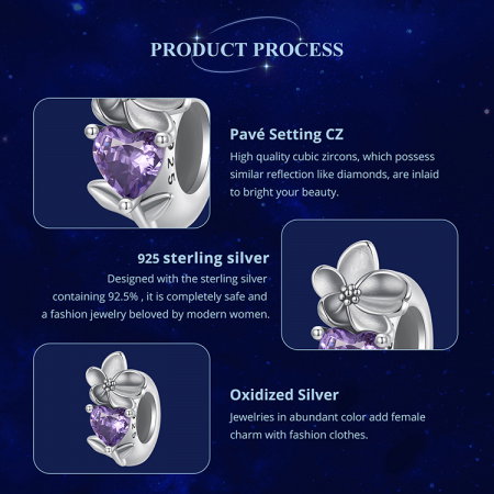 Pandantiv argint cu zirconiu inimioara si iasomie [9]