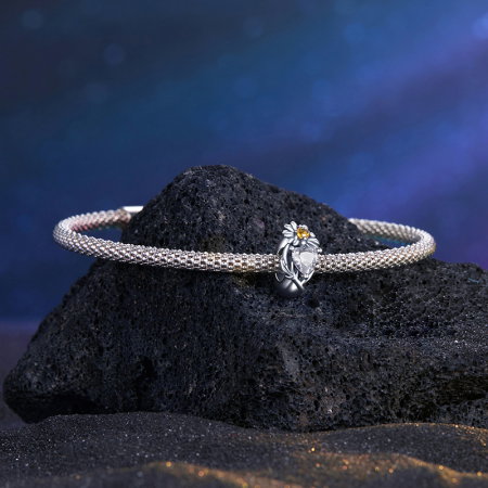 Pandantiv argint cu zirconiu inimioara si margareta [5]