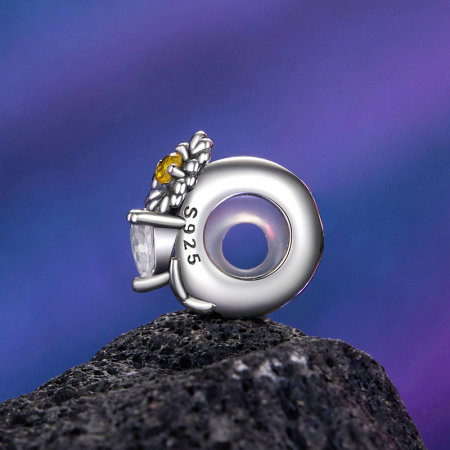 Pandantiv argint cu zirconiu inimioara si margareta [3]