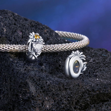 Pandantiv argint cu zirconiu inimioara si margareta [4]